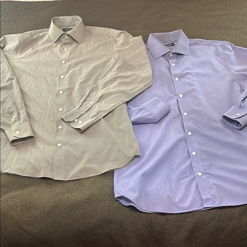 The Tie Bar Black and Blue Casual Button Down Shirts
